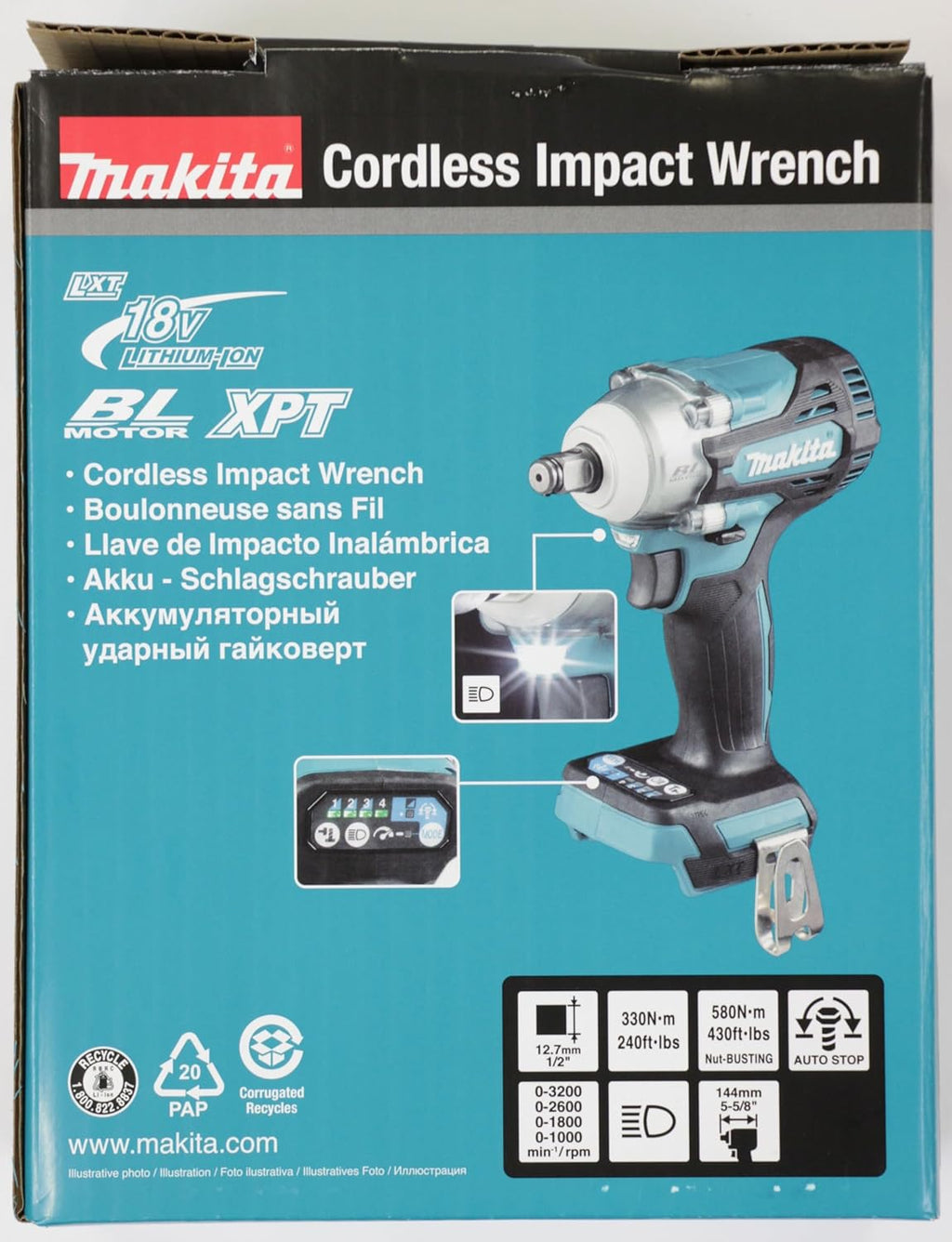 Makita DTW300Z 18V Brushless Cordless Impact Wrench – Batteries and Charger Not Included