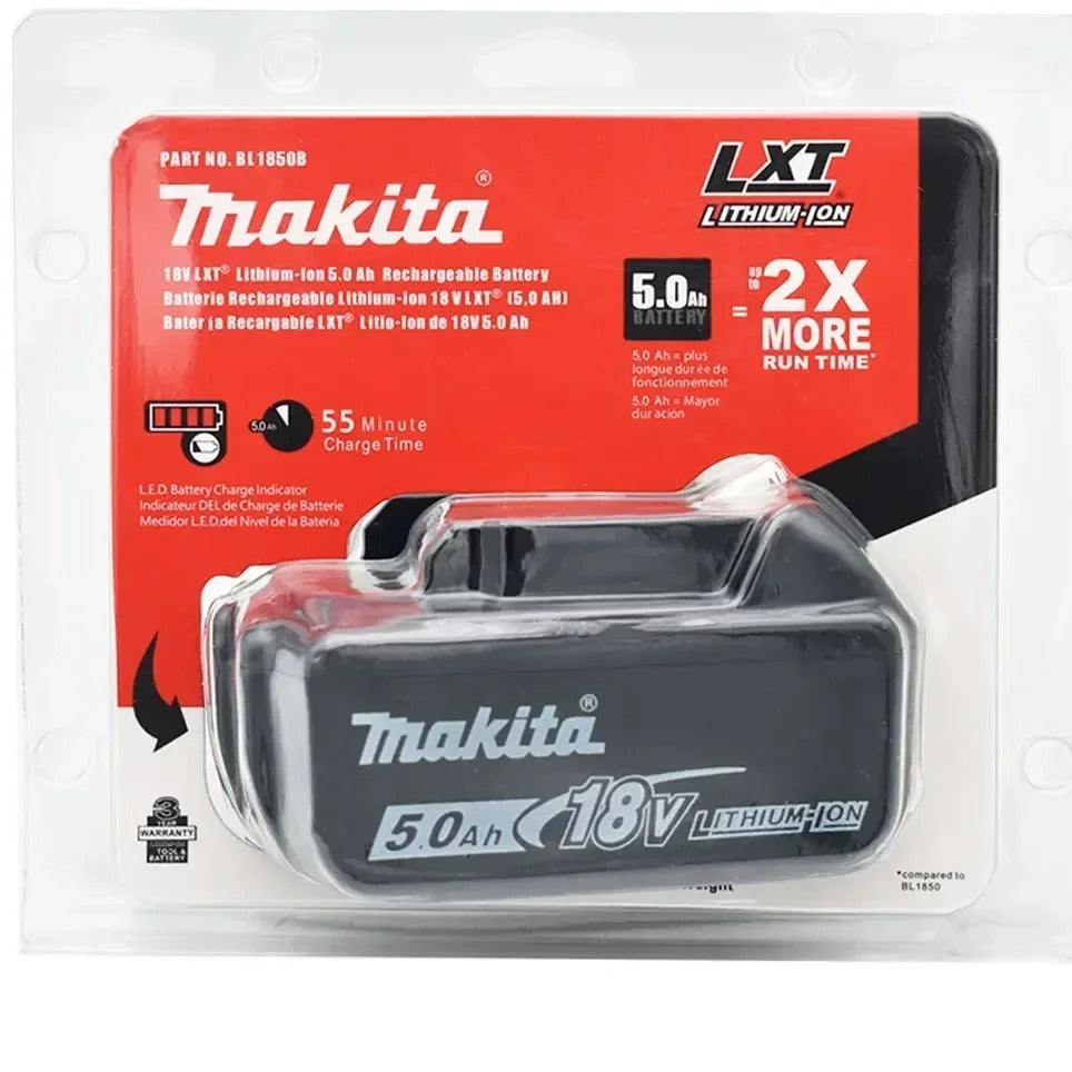 Makita 18V 5.0Ah Lithium-Ion Battery 2-Pack – High-Capacity Power for LXT Tools (Compatible with BL1860B, BL1860, BL1850)